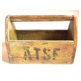 Antique/Vintage AT&SF Railroad Wood Toolbox 15.5"