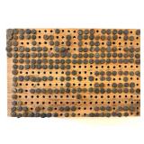 Railroad Date Nails in Wood Board - board is