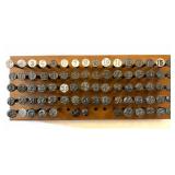 Railroad Date Nails in Wood Board - board is