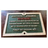 Southern Railway Warning Sign, Made From A