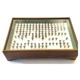 Railroad Date Nails in Wood and Glass Display Box