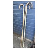 (3) Wooden Shepherds Hooks