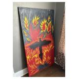 Framed Print & Firebird Oil on Canvas