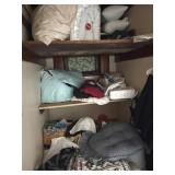 Contents of BR Closet, Blankets Linens, Women
