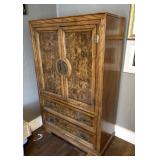 Cabinet Style Dresser, Burled Veneer 38"x17"x60