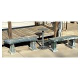 Concrete Benches 40x16 & Plastic Plant Stand