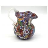 Millefiori Murano Art Glass Small Pitcher 3.25'