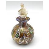 Millefiori Murano Art Glass Bottle with Stopper