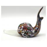 Millefiori Murano Art Glass Snail Figure 4.5' x