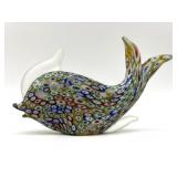 Millefiori Murano Art Glass Fish Figure 7' x