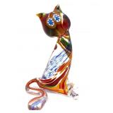 Art Glass Cat Figure 4.5'