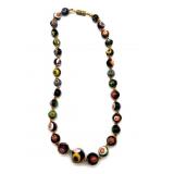 Millefiori Art Glass Beaded Necklace 16'