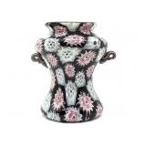 Millefiori Murano Art Glass Black Pink & White