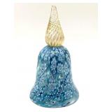 Millefiori Murano Art Glass Bell with Gold Flecks