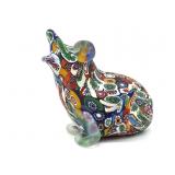 Millefiori Murano Art Glass Frog Figure 2.75' x