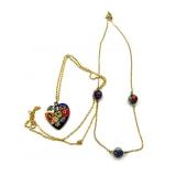 Millefiori Art Glass Pedant and Beads on
