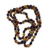 Millefiori Art Glass Beaded Necklace 60'