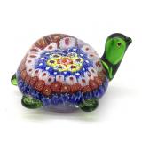 Millefiori Murano Art Glass Turtle Figure 3.5' x