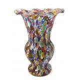 Millefiori Murano Art Glass Vase 7' Tall
