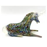 Millefiori Murano Art Glass Unicorn Figure 5' x