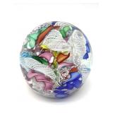 Latticino Murano Art Glass Paperweight 2.5' x