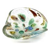 Murano Art Glass Bowl/Ashtray with Silver Flecks