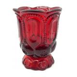 Ruby Red Glass Moon and Stars Pattern Spooner 5'