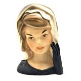 Vintage 1964 Lady Head Porcelain Vase 5.75' Tall