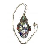 Millefiori Murano Art Glass Pendant on