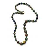 Millefiori Art Glass Beaded Necklace 26'