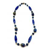 Millefiori Art Glass Beaded Necklace 16'