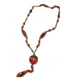 Millefiori Art Glass Beaded Necklace - 18' with