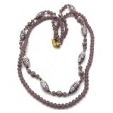 Millefiori Double Strand Art Glass Beaded