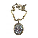 Millefiori Murano Art Glass Pendant on Art Deco
