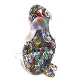 Millefiori Murano Art Glass Dog Figure 4'