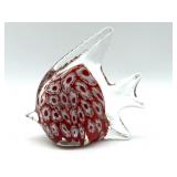 Millefiori Murano Art Glass Fish Figure 5' x 4.5'