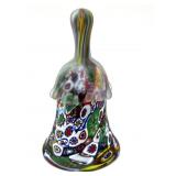 Millefiori Murano Art Glass Bell 4.5'