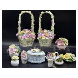 Porcelain Flower Decor 9.5? Tall and Smaller