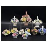 Capodimonte and Porcelain Flower Decor 6.25' Tall