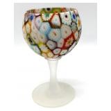 Millefiori Murano Art Glass Stemware Glass Cup