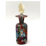 Millefiori Murano Art Glass Bottle with Stopper