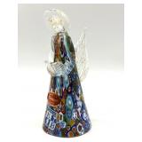 Millefiori Murano Art Glass Angel 5.25' with Gold