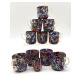 Millefiori Murano Art Glass Miniature Cups 1.5'