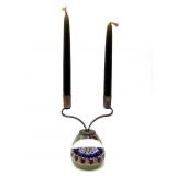 Millefiori Murano Art Glass Thin Candlestick