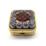 Millefiori Murano Art Glass Pill Case 1.5'