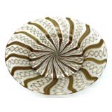 Latticino Murano Art Glass Gold Fleck Plate 7'