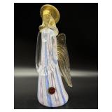 Latticino Murano Art Glass Angel Figure with Gold