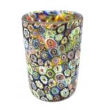 Millefiori Murano Satin Art Glass Cup 4.25'