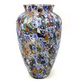 Millefiori Murano Art Glass Vase 9'- chips on