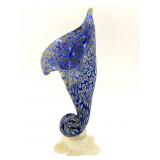 Millefiori Murano Art Glass Horn Vase 8.5'